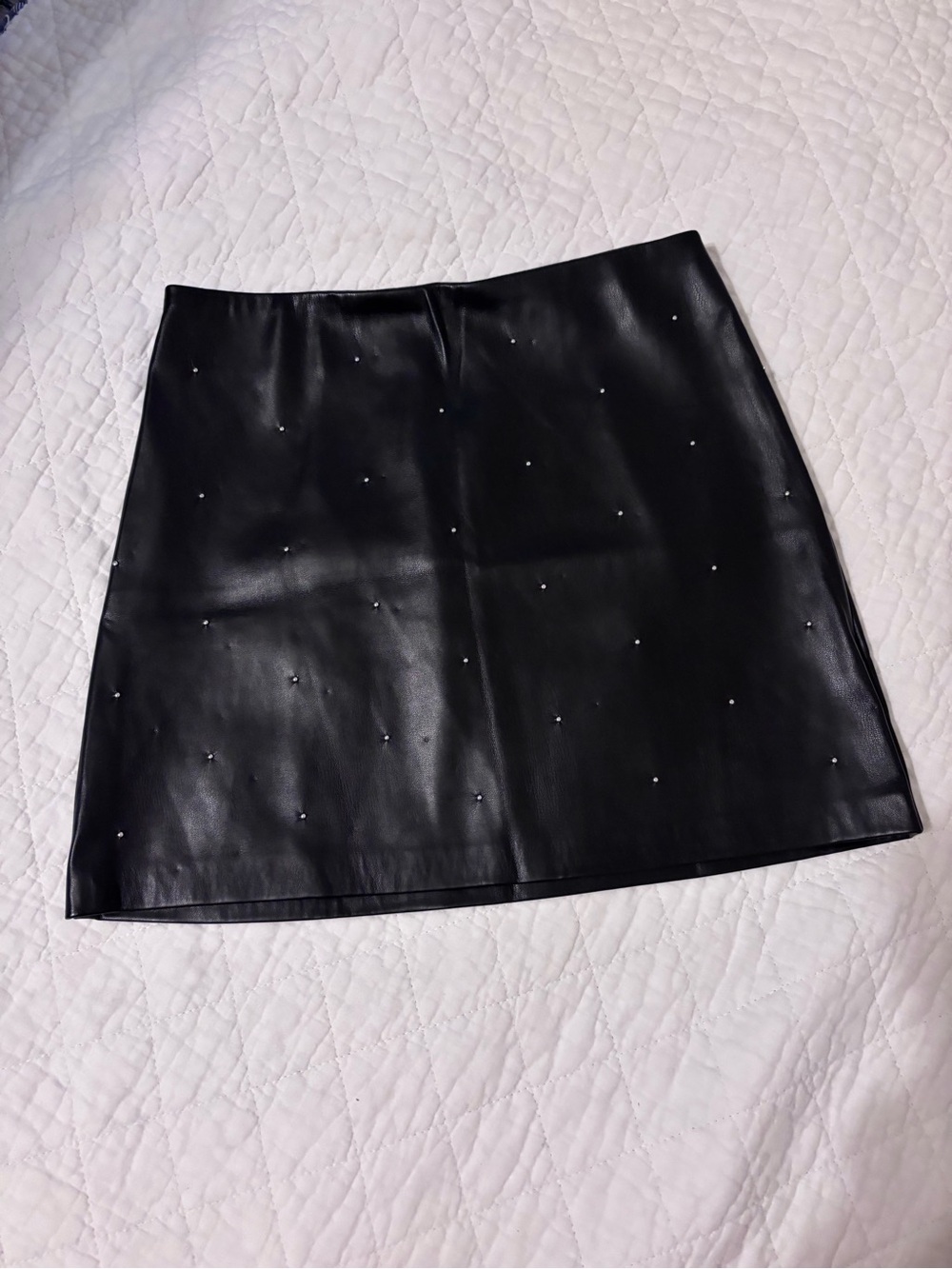 House of Harlow 1960 Black Studded Faux Leather Mini Skirt XXS